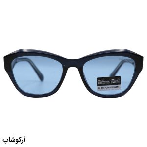عکس از عینک آفتابی زنانه ویتوریو ریچی با فریم چندضلعی، رنگ آبی تیره، دسته سیم‌دار، لنز آبی و پلاریزه مدل 8869
