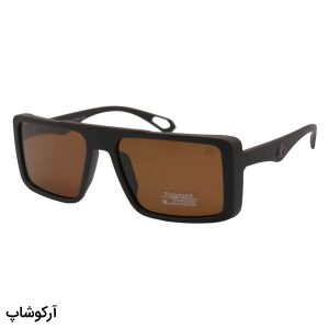 عکس از عینک آفتابی پلاریزه با فریم مستطیلی شکل، رنگ قهوه‌ای مات و لنز قهوه‌ای تیره MAYBACH مدل D22810P
