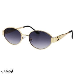 عکس از عینک آفتابی ترند سلین (CELINE) با فریم بیضی شکل، رنگ طلایی و لنز دودی سایه روشن مدل A007