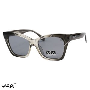 عکس از عینک آفتابی زنانه Zaraبا فریم گربه‌ای، رنگ طوسی، دسته سیم‌دار، لنز دودی تیره و پلاریزه مدل 66305