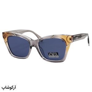 عکس از عینک آفتابی زنانه زارا با فریم گربه‌ای، رنگ طوسی و نارنجی، دسته سیم‌دار، لنز دودی تیره و پلاریزه مدل 66305