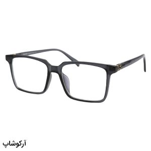 عکس از عینک طبی MIU MIU با فریم طوسی رنگ، مستطیلی شکل و لولای فلزی مدل 58032