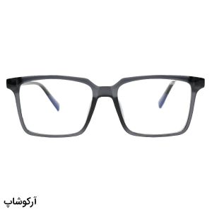 عکس از عینک طبی MIU MIU با فریم طوسی رنگ، مستطیلی شکل و لولای فلزی مدل 58032