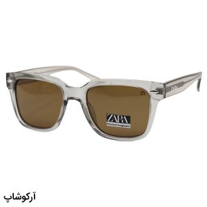 عکس از عینک آفتابی ZARA با فریم رنگ طوسی براق، شکل مربعی، دسته سیم‌دار، لنز قهوه‌ای تیره و پلاریزه مدل 66804