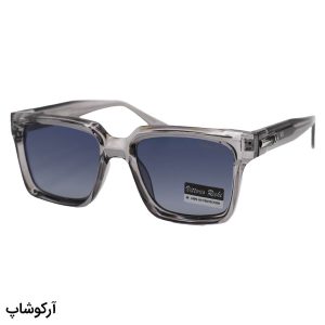 عکس از عینک آفتابی ویتوریو ریچی با فریم طوسی، شکل مربعی، دسته سیم‌دار، لنز دودی هایلایت و پلاریزه مدل 9830