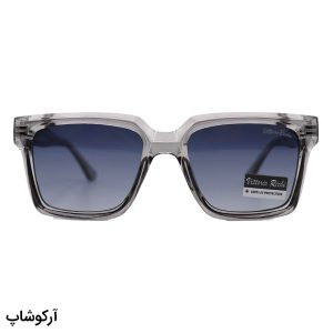 عکس از عینک آفتابی ویتوریو ریچی با فریم طوسی، شکل مربعی، دسته سیم‌دار، لنز دودی هایلایت و پلاریزه مدل 9830
