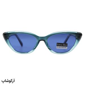 عکس از عینک آفتابی زنانه ویتوریو ریچی با فریم چشم گربه‌ای، رنگ آبی، دسته سیم‌دار و لنز سبز تیره و پلاریزه 8833