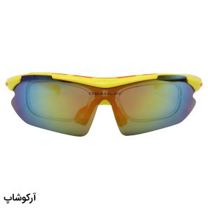 عکس از عینک ورزشی چند کاوره OBAOLAY با فریم زرد و نارنجی، از جنس کائوچو و تجهیزات کامل مدل SP0890