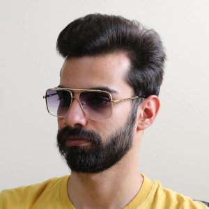عینک آفتابی لاکچری دیتا با فریم مربعی شکل مدل D2001 بر روی صورت محمدحسین ابراهیم زاده