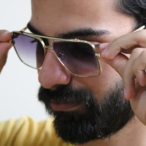 عینک آفتابی لاکچری دیتا با فریم مربعی شکل مدل D2001 بر روی صورت محمدحسین ابراهیم زاده