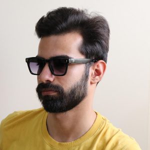 عکس از عینک آفتابی CELINE با فریم شکل مربعی مدل M65020 بر روی صورت محمدحسین ابراهیم زاده