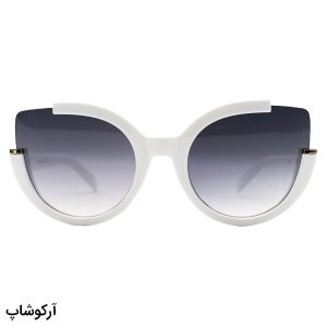 عکس از عینک آفتابی زنانه با فریم چشم گربه‌ای، رنگ سفید و لنز دودی گرادینت مارک جیکوبز مدل 8252