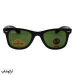 عکس از عینک آفتابی Ray-Ban با فریم ویفرر، رنگ مشکی و لنز سبز تیره و جنس سنگی (سایز کوچک) مدل RB2140-S