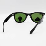 عکس از عینک آفتابی Ray-Ban با فریم ویفرر، رنگ مشکی و لنز سبز تیره و جنس سنگی (سایز کوچک) مدل RB2140-S