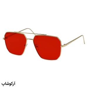 عکس از عینک دید در شب دیتیای با فریم فلزی، رنگ طلایی، شکل مربعی و لنز قرمز رنگ مدل 9555