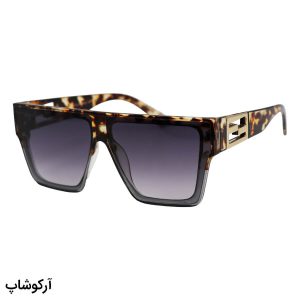عکس از عینک آفتابی FENDI با فریم مربعی شکل، رنگ هاوانا و عدسی دودی تیره و سایه روشن مدل 928