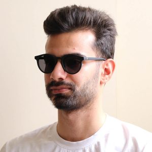 عکس از عینک آفتابی با فریم شکل گرد مدل Z3289 بر روی صورت محمدحسین ابراهیم زاده