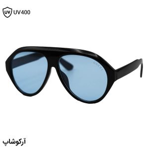 عکس از عینک دید در شب ترند GUCCI با فریم شکل خلبانی، رنگ مشکی و لنز آبی رنگ مدل ZN3607
