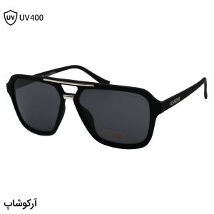 عکس از عینک آفتابی پورشه دیزاین با فریم خلبانی، رنگ مشکی مات و لنز دودی تیره مدل l90