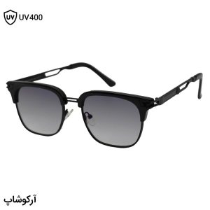عکس از عینک آفتابی Maybach با فریم کلاب مستر، رنگ مشکی براق، لنز دودی هایلایت و آینه‌ای مدل 3402