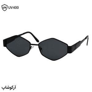 عکس از عینک آفتابی ترند سلین (CELINE) با فریم شکل چندضلعی و هندسی، رنگ مشکی و لنز دودی تیره مدل JD2391