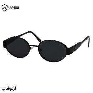 عکس از عینک آفتابی ترند سلین (CELINE) با فریم بیضی شکل، رنگ مشکی و لنز دودی تیره مدل JD2380