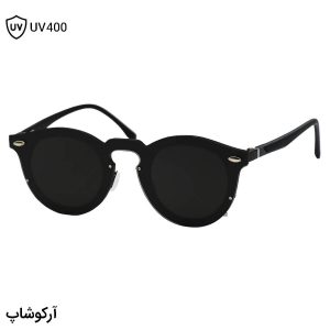 عکس از عینک آفتابی با لنز دوبل، چرخشی، تیرگی قابل تنظیم، پلاریزه، فریم مشکی رنگ، شکل گرد و دسته فنری مدل 5201