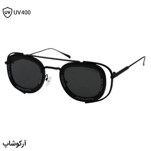 عکس از عینک آفتابی فانتزی لویی ویتون با فریم مشکی رنگ، مربعی شکل و لنز دودی تیره مدل ZS98319