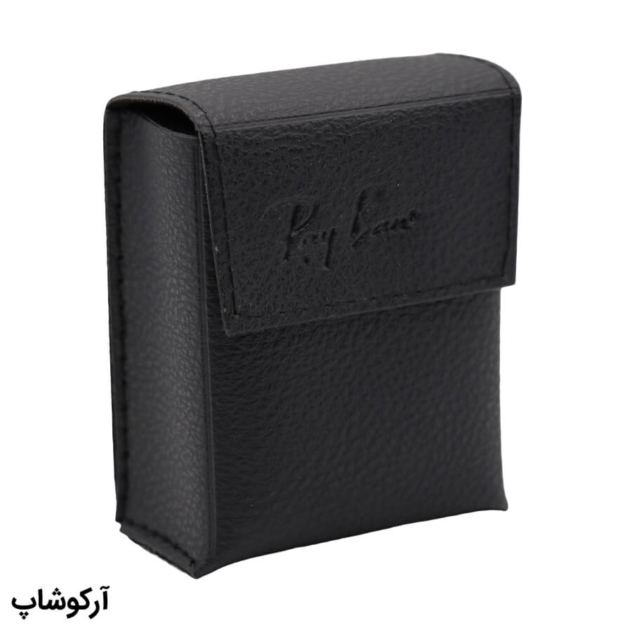 Black-Square-Ray-Ban-Eyewear-Case-Model-992974-1 عکس از کیف عینک برند ریبن ray-ban با رنگ مشکی، جنس چرمی و مناسب برای عینک تاشو مدل 992974