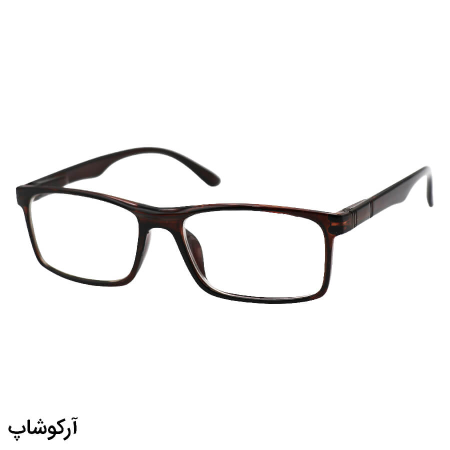Brown-Rectangular-Frame-And-Brown-Spring-Handle-Long-Sighted-Eyewear-Model-Fh733-Br-1 عکس از عینک مطالعه دور بین با فریم قهوه ای، مستطیلی شکل و دسته فنردار (به همراه قاب و دستمال) مدل fh733