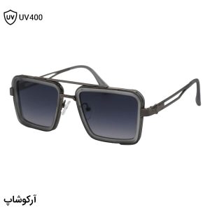 عکس از عینک آفتابی لویی ویتون با فریم مستطیلی شکل، رنگ نوک مدادی و طوسی و لنز دودی هایلایت مدل 8065
