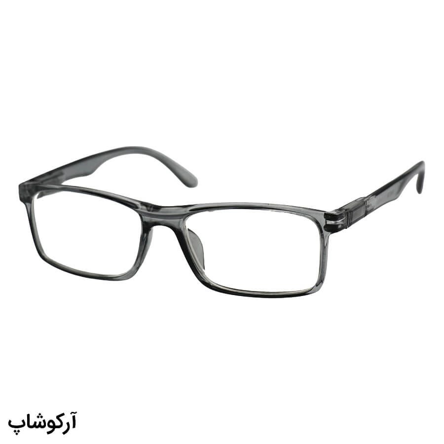 Gray-Rectangular-Frame-And-Gray-Spring-Handle-Long-Sighted-Eyewear-Model-Fh733-Gr-1 عکس از عینک مطالعه دور بین با فریم طوسی، مستطیلی شکل و دسته فنردار (به همراه قاب و دستمال) مدل fh733