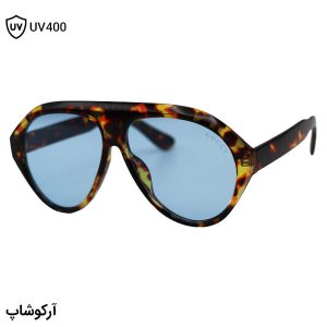 عکس از عینک دید در شب ترند گوچی با فریم شکل خلبانی، رنگ هاوانا و لنز آبی رنگ مدل ZN3607