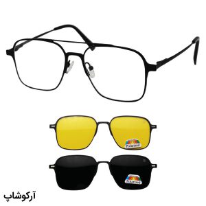 عکس از فریم عینک طبی Balmain چند کاوره با فریم رنگ مشکی، مربعی و از جنس آلومینیوم مدل 8013