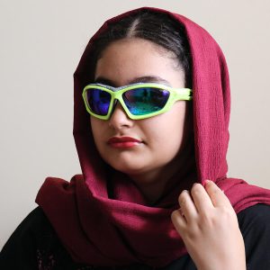 عکس از عینک ورزشی oakley مدل 5347 بر روی صورت فاطمه ابراهیم زاده