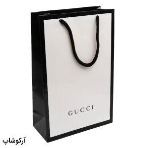 عکس از بگ، پاکت و ساک دستی هدیه عینک گوچی (GUCCI) با طراحی رنگ سفید و مشکی مدل 992980