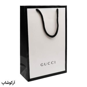عکس از بگ، پاکت و ساک دستی هدیه عینک گوچی (GUCCI) با طراحی رنگ سفید و مشکی مدل 992980