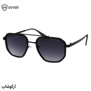 عکس از عینک آفتابی Emporio Armani با فریم شکل چندضلعی، رنگ مشکی و لنز دودی سایه روشن مدل 8046