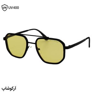 عکس از عینک دید در شب Emporio Armani با فریم شکل چندضلعی، رنگ مشکی و لنز زرد رنگ مدل 8046