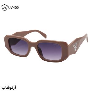 عکس از عینک آفتابی PRADA با فریم مستطیلی شکل، رنگ قهوه‌ای تیره و لنز دودی سایه روشن مدل N3941